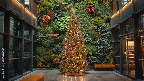 Wallpaper Mural Christmas tree by lush green wall Torontodigital.ca