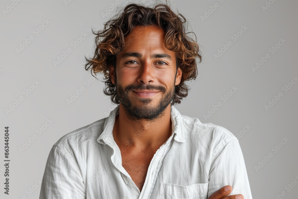 Confident Young Indian Businessman Pointing and Smiling on White Background Confident Young Indian Businessman Pointing and Smiling on White Background