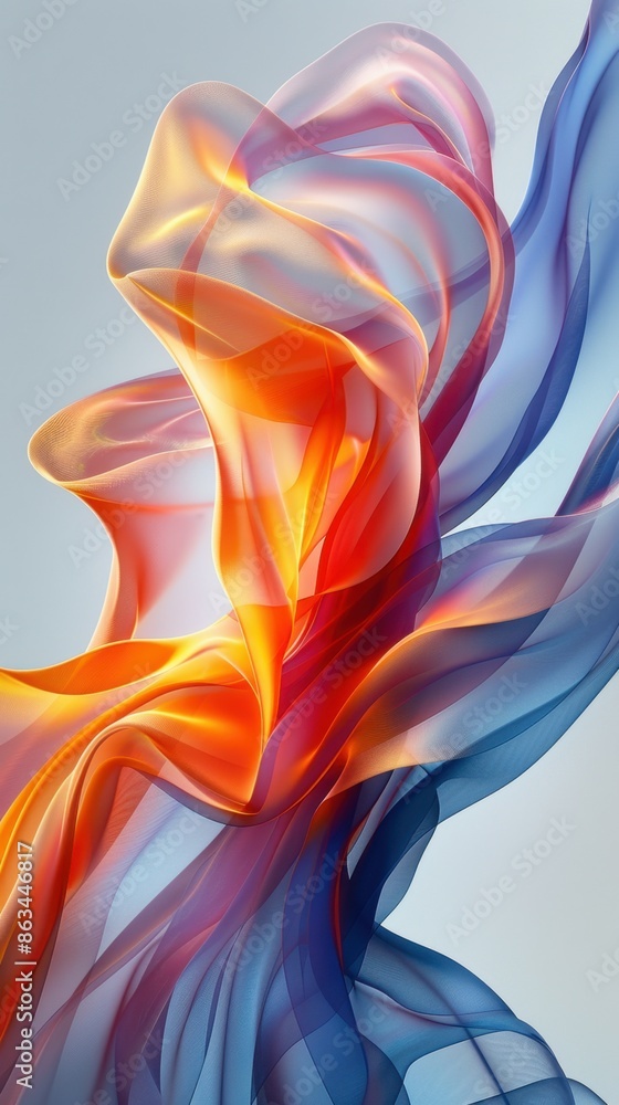 Vivid, flowing, and translucent fabric swirls in red, orange, blue, and purple hues create an ethereal, abstract pattern against a soft, gradient background. Vivid, flowing, and translucent fabric swirls in red, orange, blue, and purple hues create an ethereal, abstract pattern against a soft, gradient background.