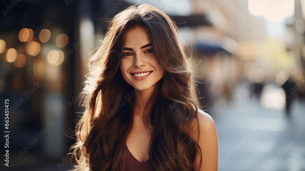 A beautiful female influencer with long hair, A beautiful female influencer with long hair,