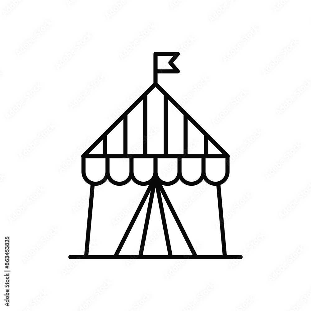 Circus Tent Vector Icon Circus Tent Vector Icon