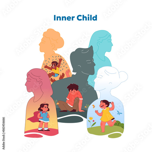 Inner child concept. Vector illustration