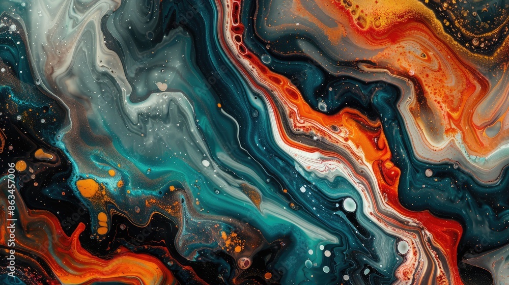 Luxurious abstract fluid art Multicolored marble waves and blends Luxurious abstract fluid art Multicolored marble waves and blends