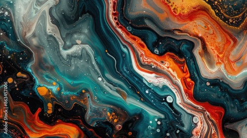 Luxurious abstract fluid art Multicolored marble waves and blends
