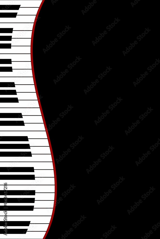 Naklejka premium Piano illustration. Concert/event poster, flyer, background etc. Design element for notices, announcements, posters, flyers, handbills, stationery, websites & more.