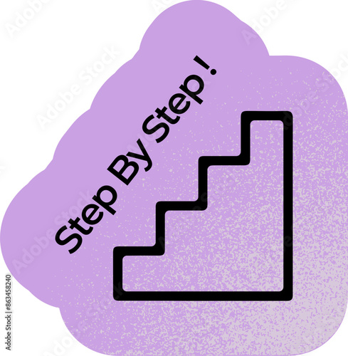 Step by step Badge Sticker for Illustration of company culture and team building