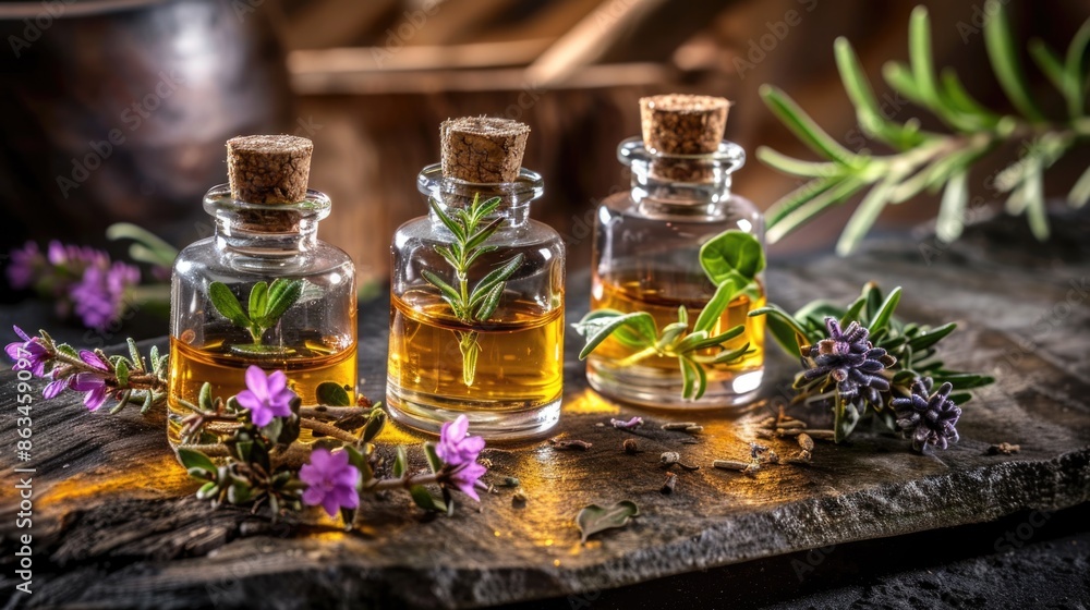 Herb oil bottles of homeopathy herbs Herb oil bottles of homeopathy herbs