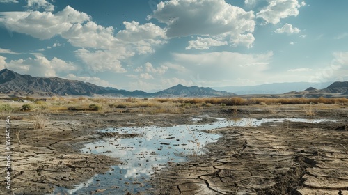 cracked land under a vast sky