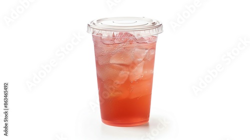 Wallpaper Mural Clear plastic cup filled with Agua Fresca and a lid, isolated white background, studio light for focused advertising Torontodigital.ca