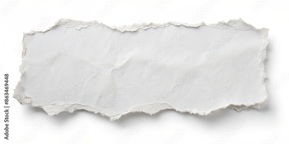 Fototapeta premium Torn white paper on white background, graphic resource, ripped, torn, paper, white, blank, background, abstract, texture