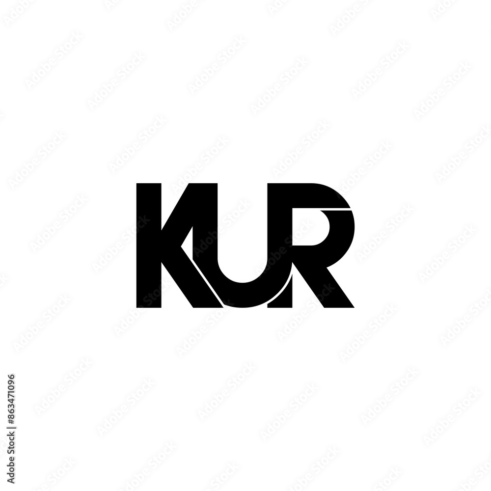 kur lettering initial monogram logo design kur lettering initial monogram logo design