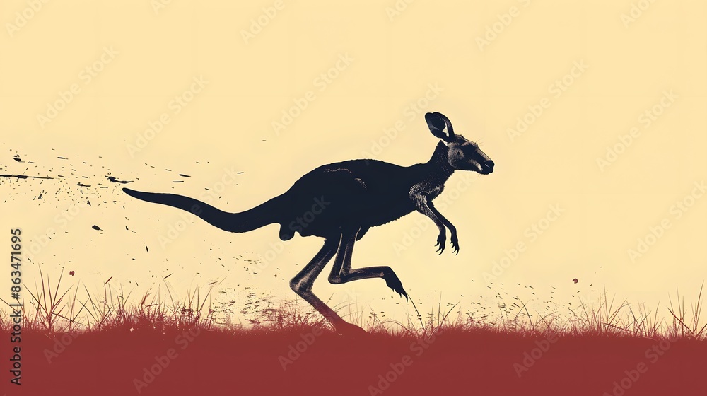 Kangaroo vector sketch icon isolated on background. Kangaroo vector sketch icon isolated on background.