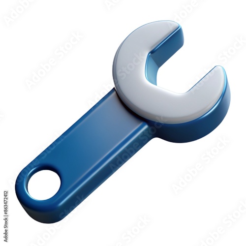 icon wrench 3d cartoon style illustration 