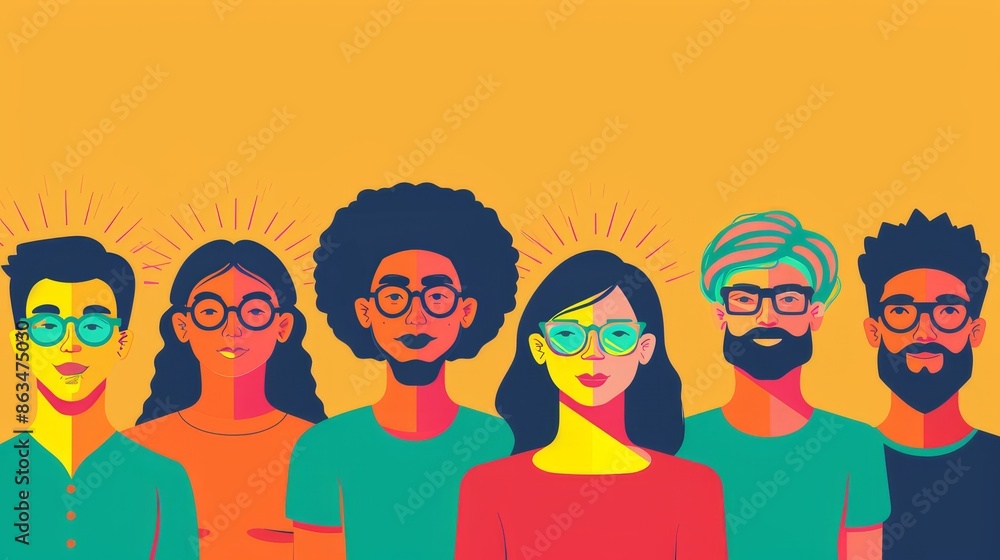 Diverse Group of People with Glasses Diverse Group of People with Glasses
