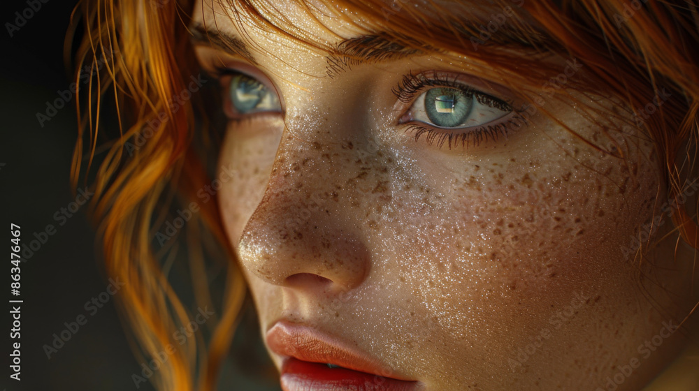 Beauty portrait of female face with natural skin Beauty portrait of female face with natural skin