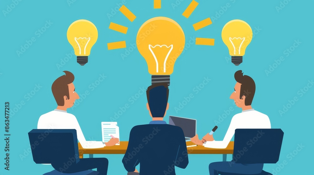 Brainstorming Meeting with a Bright Idea Brainstorming Meeting with a Bright Idea