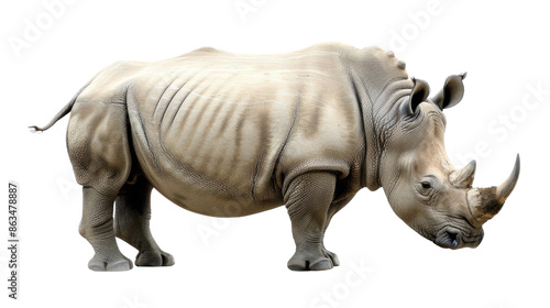 Rhino rhinoceros on transparent background