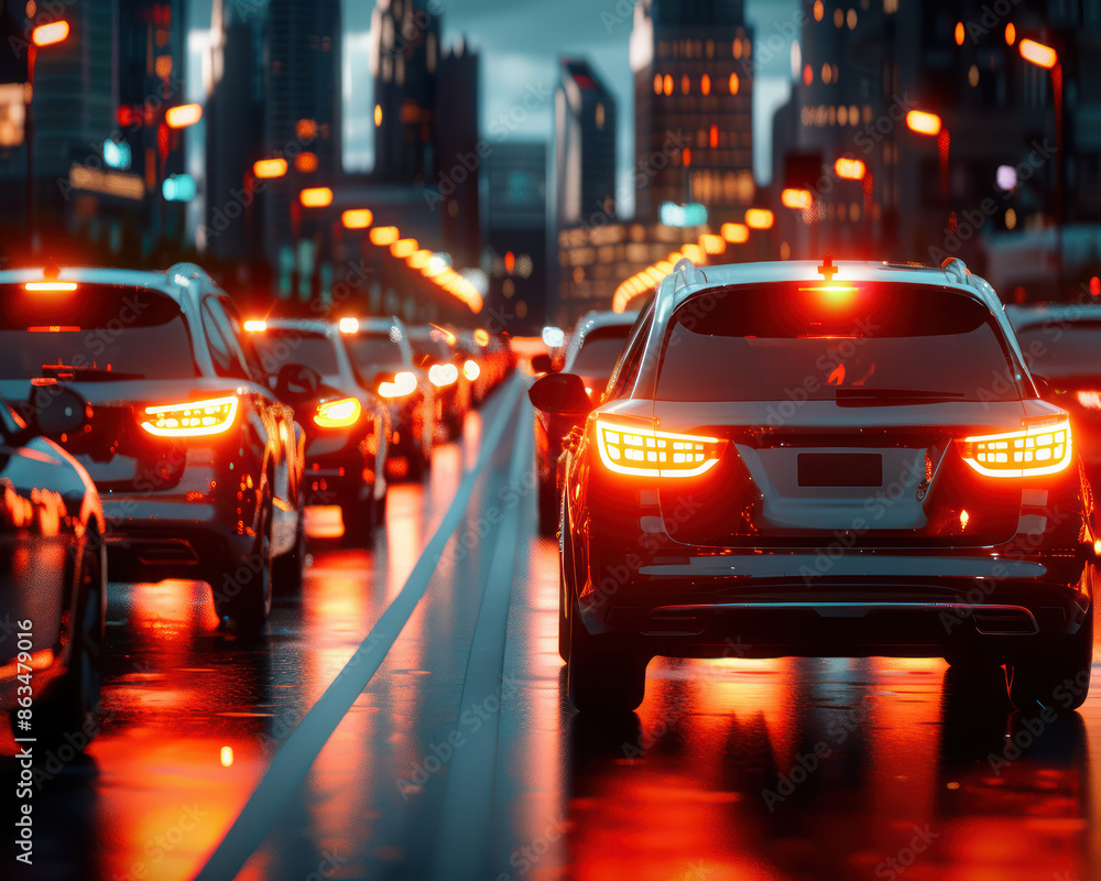 Fototapeta premium Discover Smart Cities with AI Traffic Management and Efficient Urban Mobility for Seamless Travel, Intelligent Infrastructure, and Eco Friendly Transport Solutions Tailored to Modern Urban Living