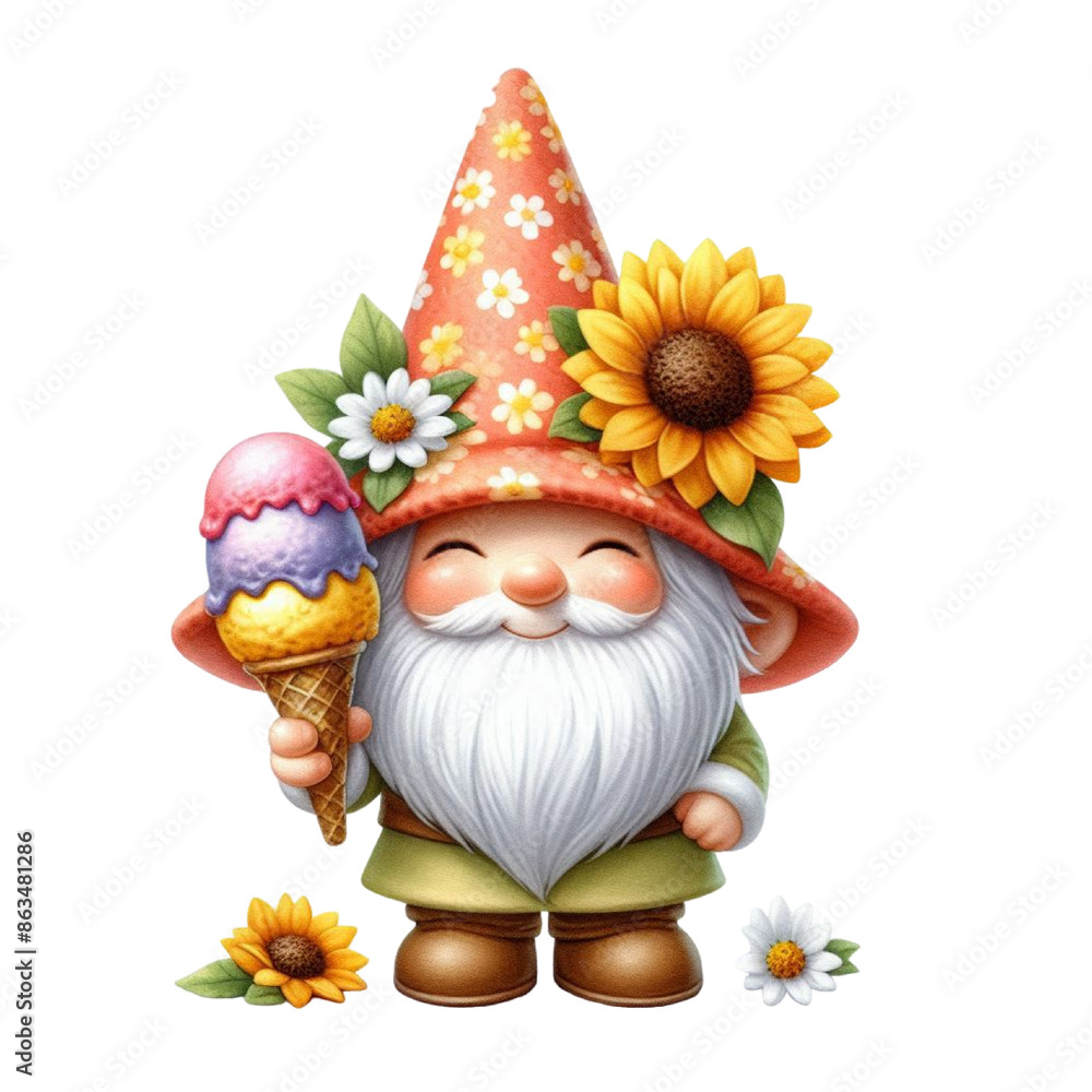 Naklejka premium Gnome Clipart, Lychee Gnome Png