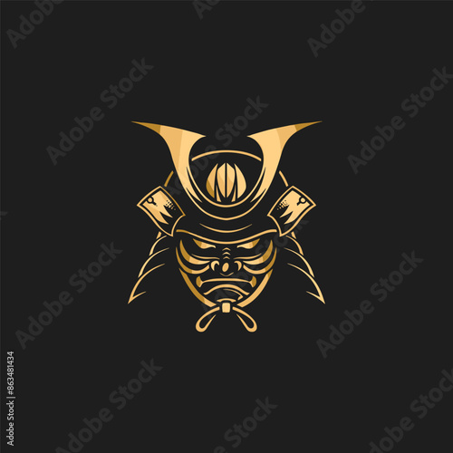 Oni mask samurai vector illustration