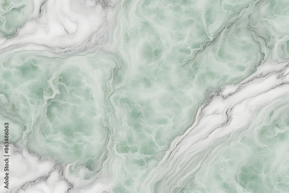 Fototapeta premium Seamless High-Resolution Light Green, White, and Gray Marble Texture for Background and Interior Design.