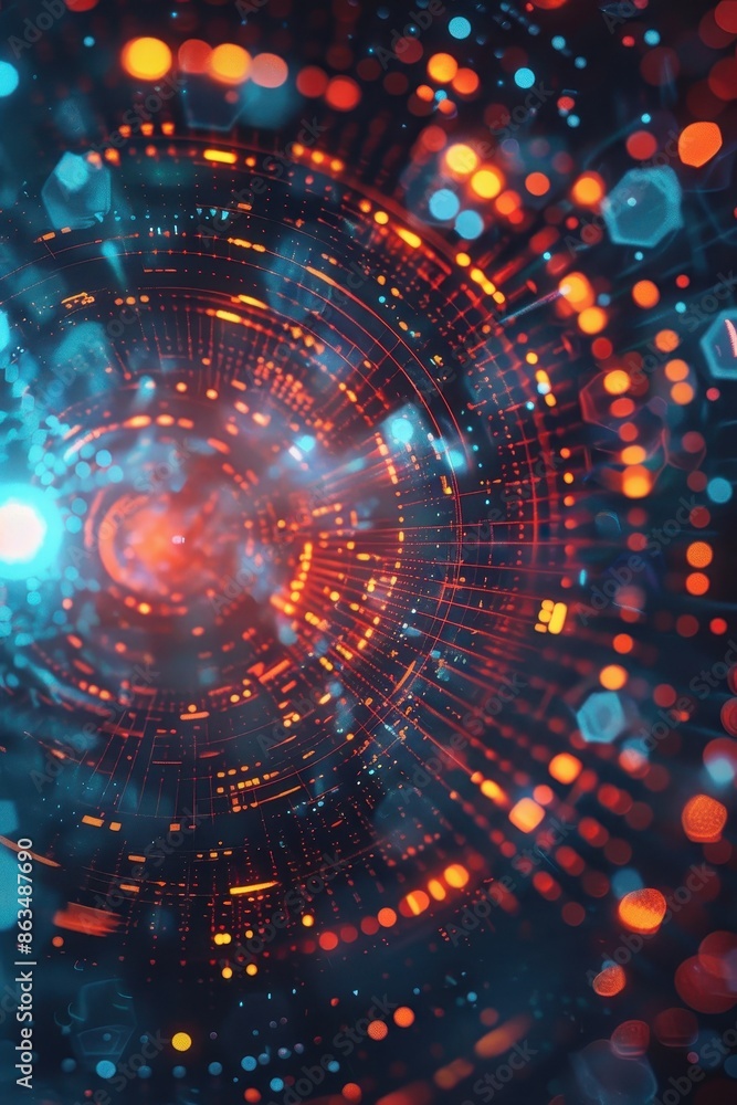 Obraz premium Abstract Tech Background Illustrating Quantum Supremacy