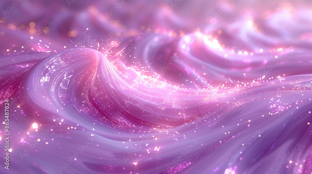 Gradient pink and light purple glowing flowing liquid with glitter effects. Shimmering and vibrant colors blend seamlessly, creating a mesmerizing visual of movement and fluidity Gradient pink and light purple glowing flowing liquid with glitter effects. Shimmering and vibrant colors blend seamlessly, creating a mesmerizing visual of movement and fluidity