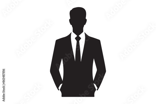 Man silhouette vector art illustration.