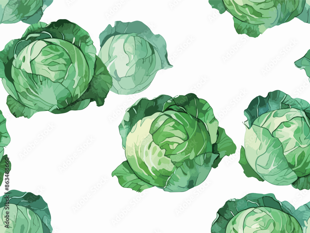 水彩で描いたキャベツのイラスト Generative AI 水彩で描いたキャベツのイラスト Generative AI