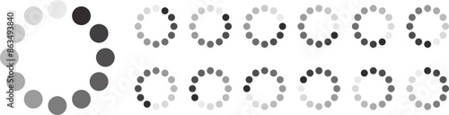 Loading icon set. Buffer loader or preloader. Circular Loading Buffering Icons Vector, Bufring Circle Waiting for Connection