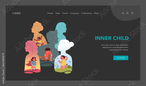 Inner child concept. Vector illustration