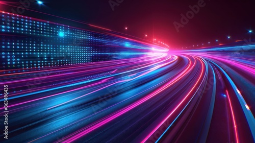 Glowing optical lines fast internet concept © Tina