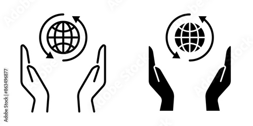 Earth in hand. Swirling and editing design concept. Illustration