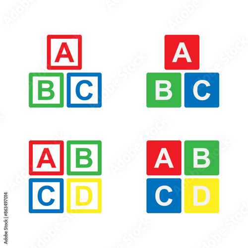 abcd alphabet cubes or alphabet blocks