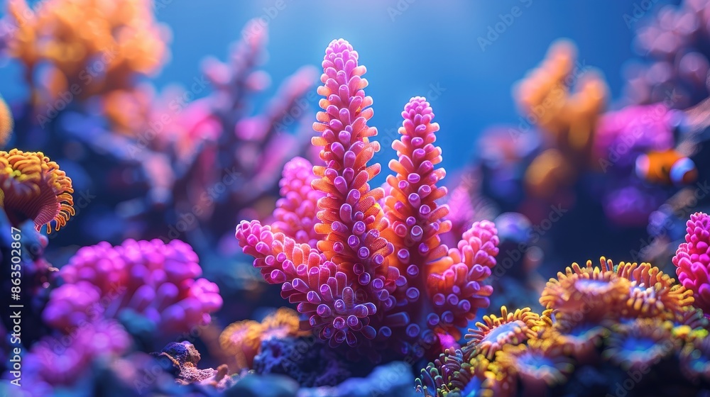 Fototapeta premium Captivating ultra 4k, 8k colorful background resembling a vibrant coral reef, 