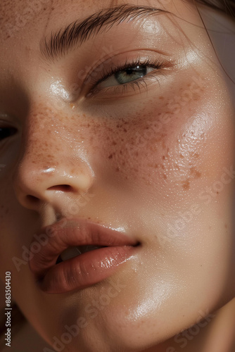 Wallpaper Mural Detailed Close-Up of a Young Woman in Her 20s with Glowing, Healthy Skin, Without Makeup Torontodigital.ca