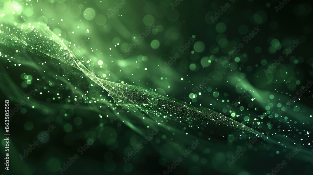 A green background with a lot of glittery dots A green background with a lot of glittery dots