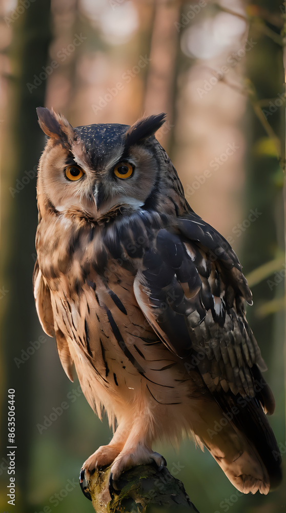 Fototapeta premium a owl that is sitting on a tree branch