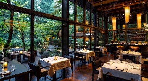 Modern Restaurant Interior With Large Windows and Natural Light During the Day