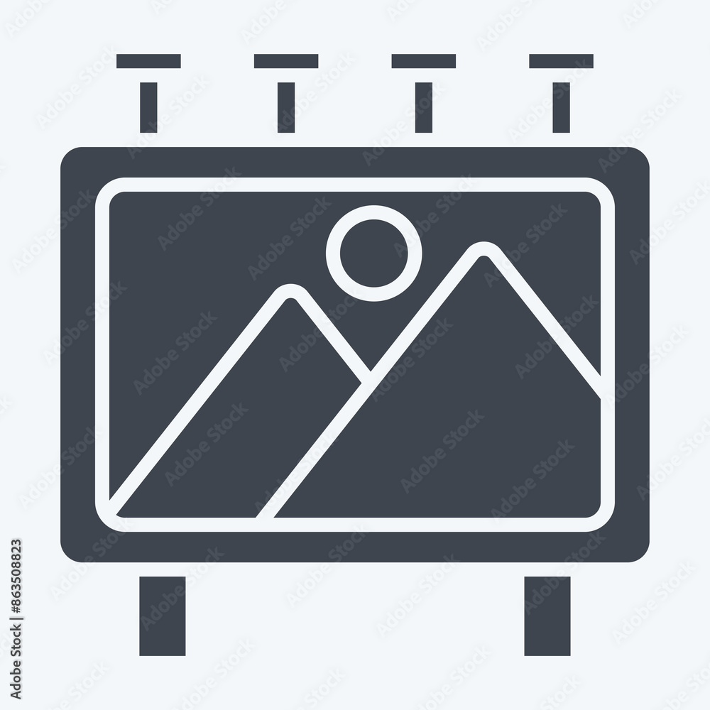 Icon File Poster. related to Cinema symbol. glyph style. simple design illustration Icon File Poster. related to Cinema symbol. glyph style. simple design illustration