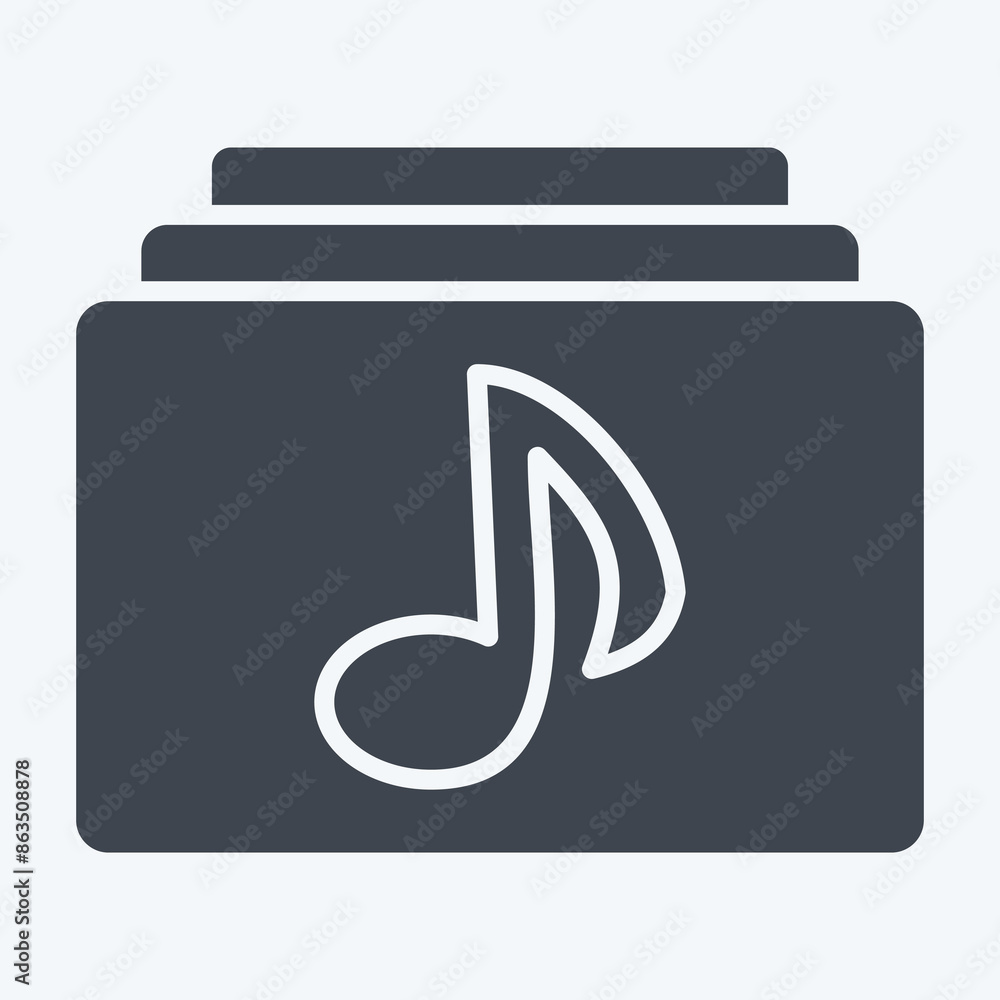Icon Film Music. related to Cinema symbol. glyph style. simple design illustration Icon Film Music. related to Cinema symbol. glyph style. simple design illustration