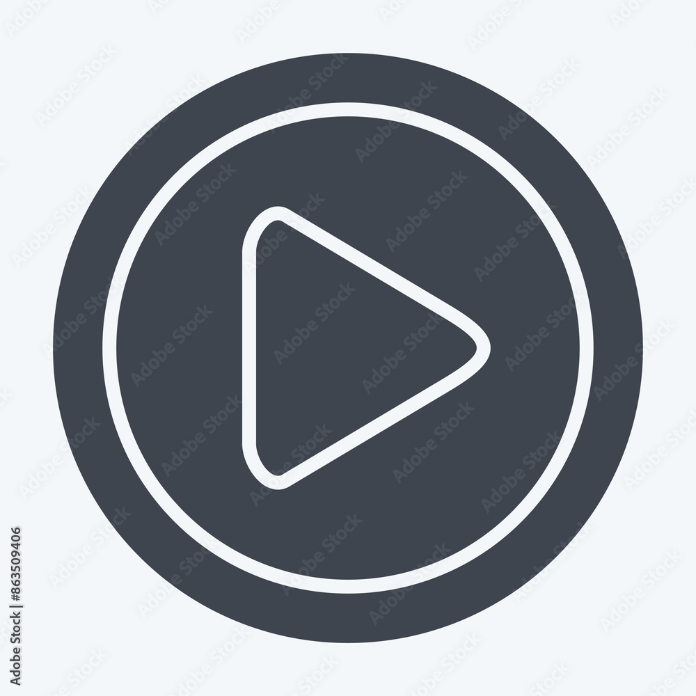 Icon Play Button. related to Cinema symbol. glyph style. simple design illustration Icon Play Button. related to Cinema symbol. glyph style. simple design illustration