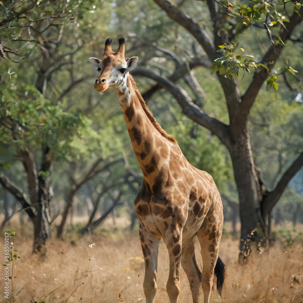 a giraffe standing in the middle of a field a giraffe standing in the middle of a field