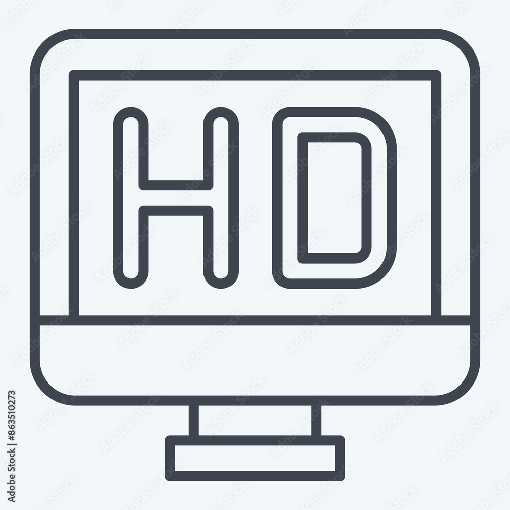 Icon HD. related to Cinema symbol. line style. simple design illustration Icon HD. related to Cinema symbol. line style. simple design illustration