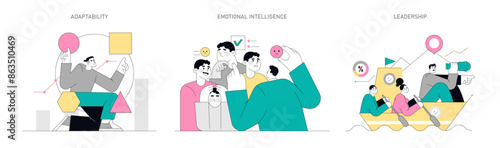Soft Skills Flat Vector illustration.