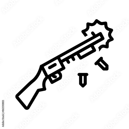 Vector black line icon for Shotgun