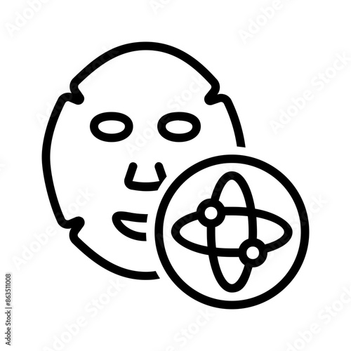 Vector black line icon for Enzyme mask