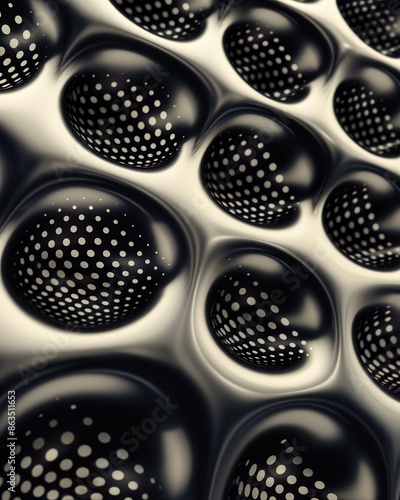 Abstract Black and White Pattern with Circles.