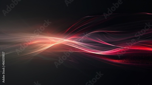 A red and black wave with a yellow dot in the middle