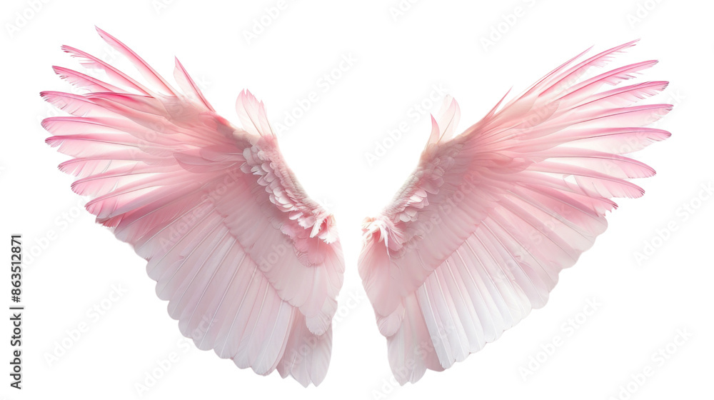 Pink angel wings for design on transparent background Pink angel wings for design on transparent background
